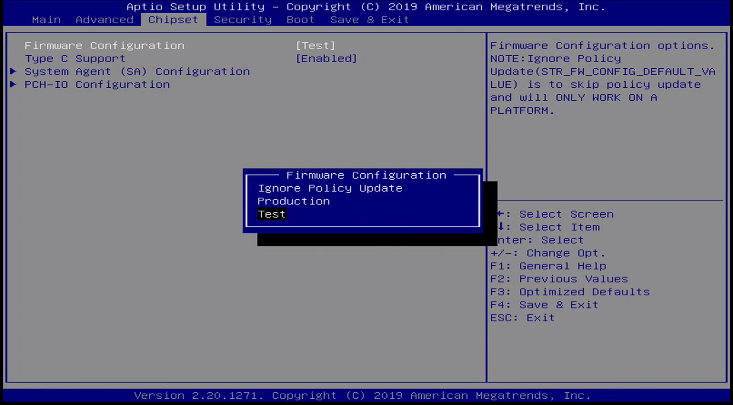 ONN BIOS Firmware Configuration Options