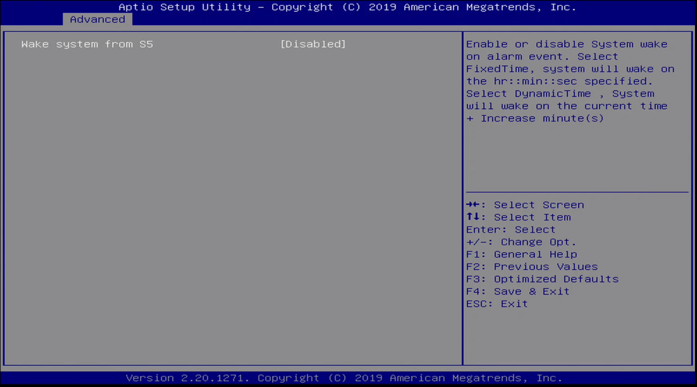 ONN BIOS Advanced / S5 Menu