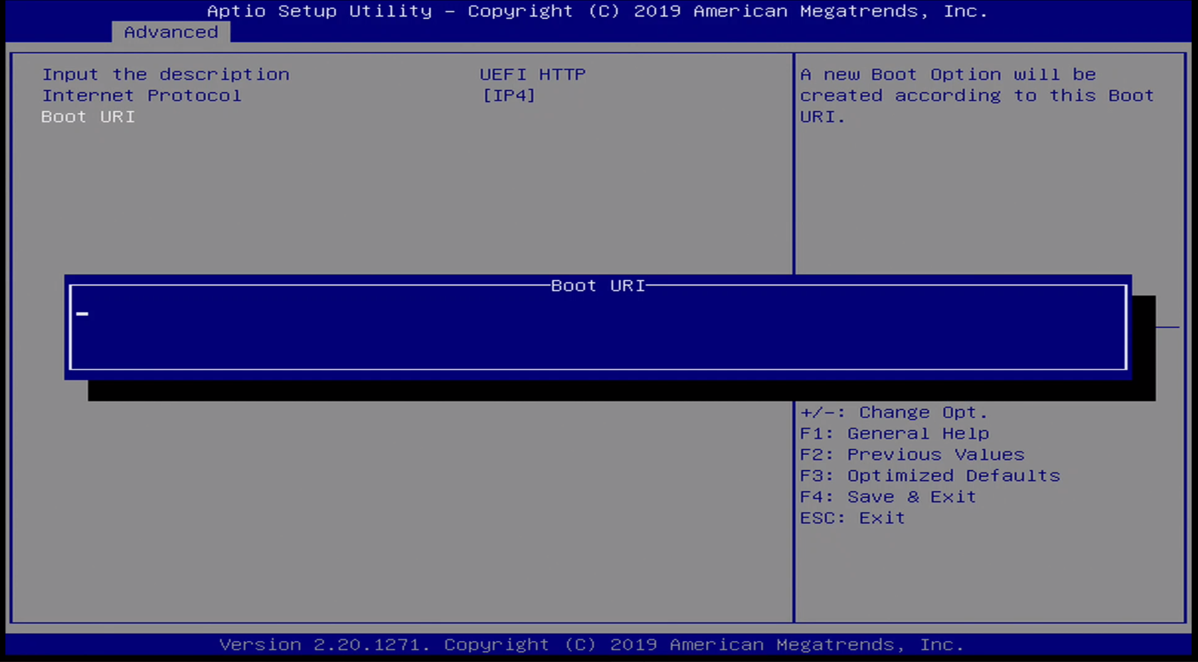 ONN BIOS Advanced / UEFI HTTP Boot Menu