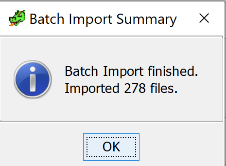 Batch Import Success